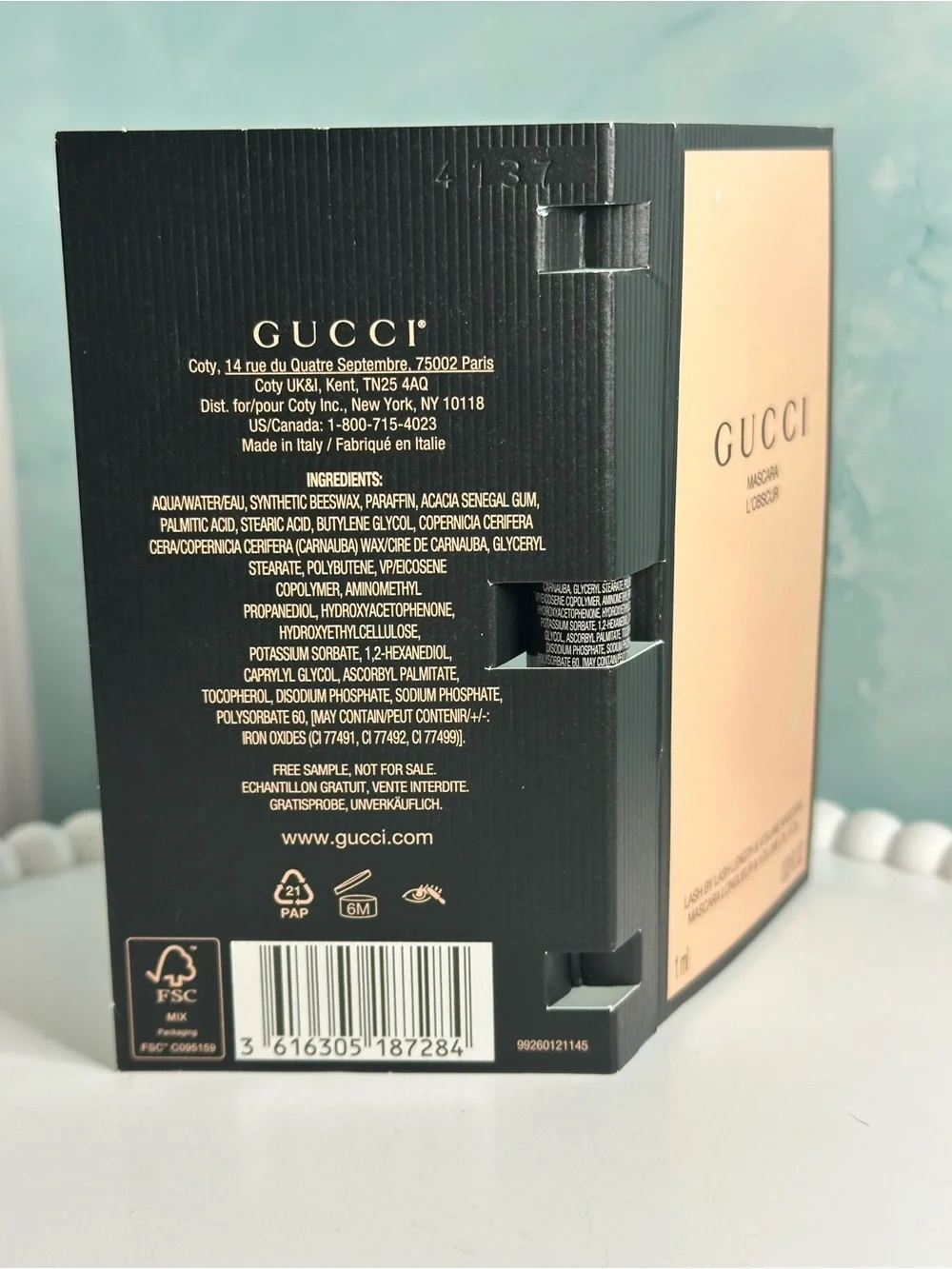 Gucci Mascara L’Obscur Lash By Lash Volume-EVE BLACK-Sample Size 1ml/0.03 fl oz